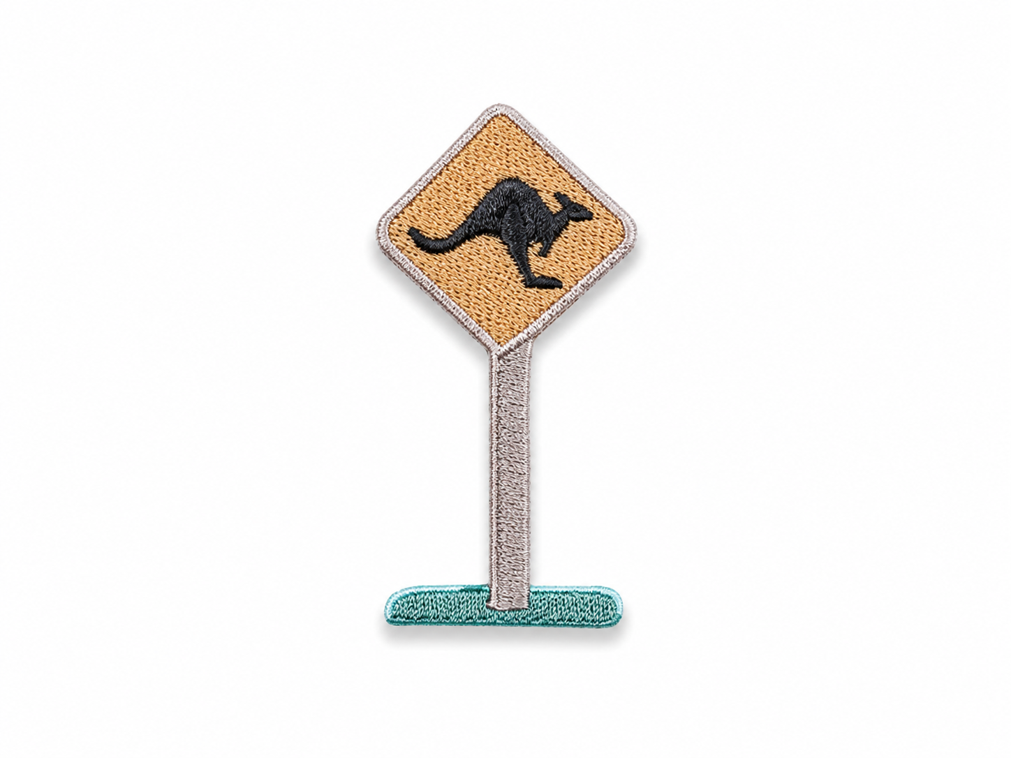 Australia Special Kangaroo Road Sign Embroidered Iron-on Patch