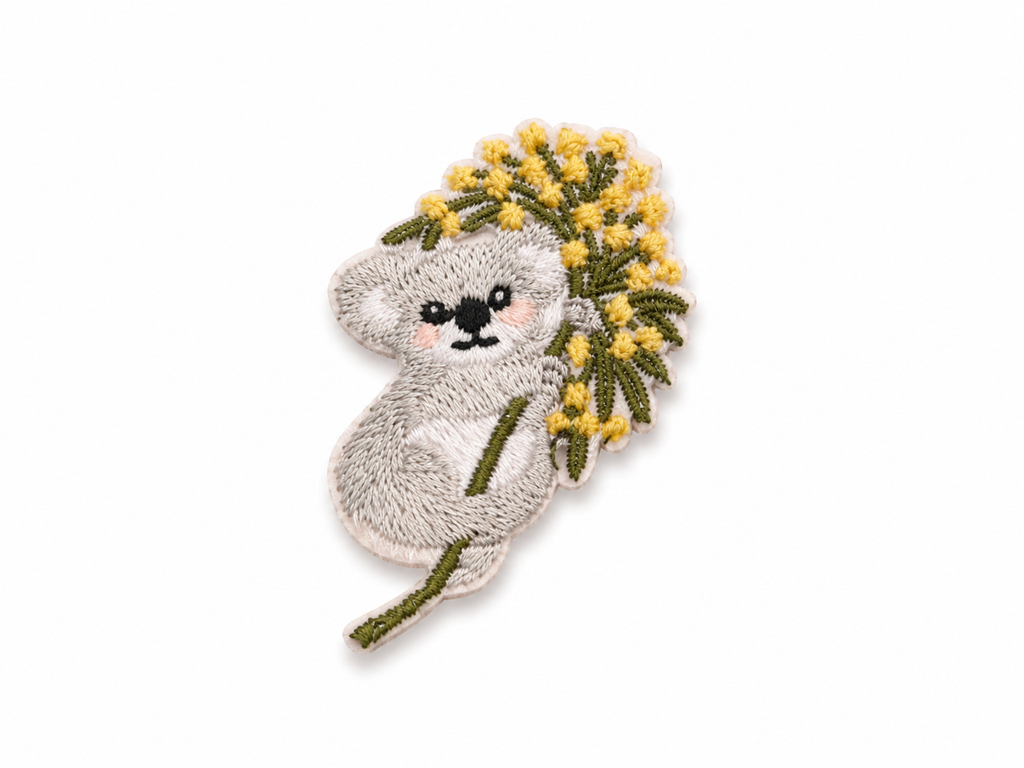 Australia Special Koala with Golden Wattle Embroidered Iron-on Patch