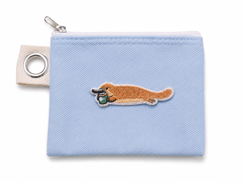 Australia Special Platypus with Coffee Cup Embroidered Iron-on Patch