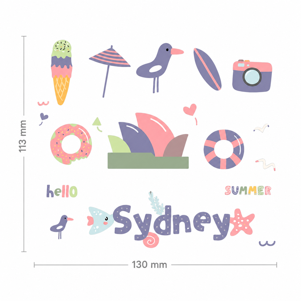 Hello Sydney Crystal Transfer Sticker